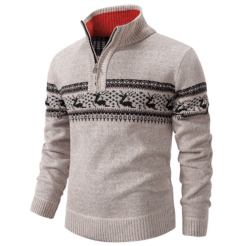 Samson Maglione Natalizio Uomo Half Zip – Tricot Caldo, Collo Alto & Vestibilità Confortevole