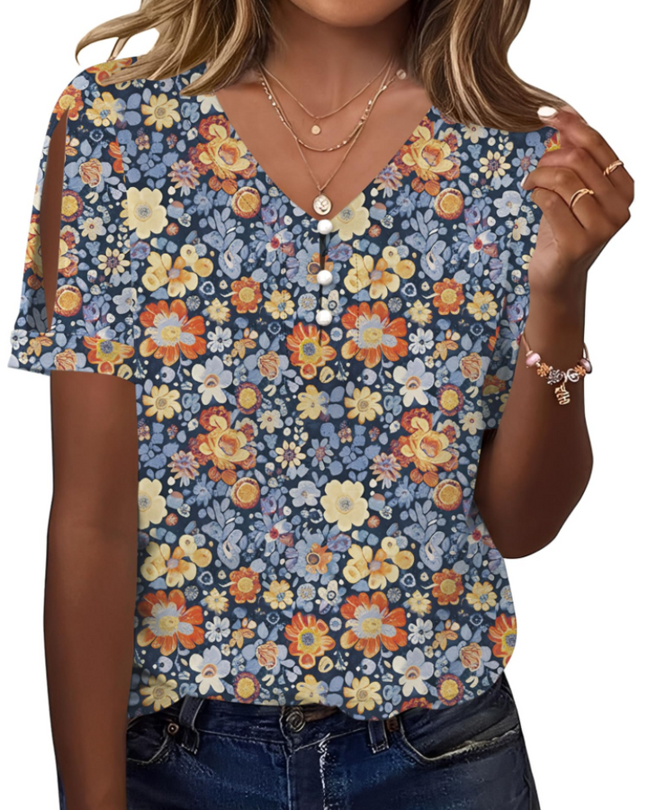 Addison Blusa Donna – Escote en V, Hombros Descubiertos y Top Casual Elegante