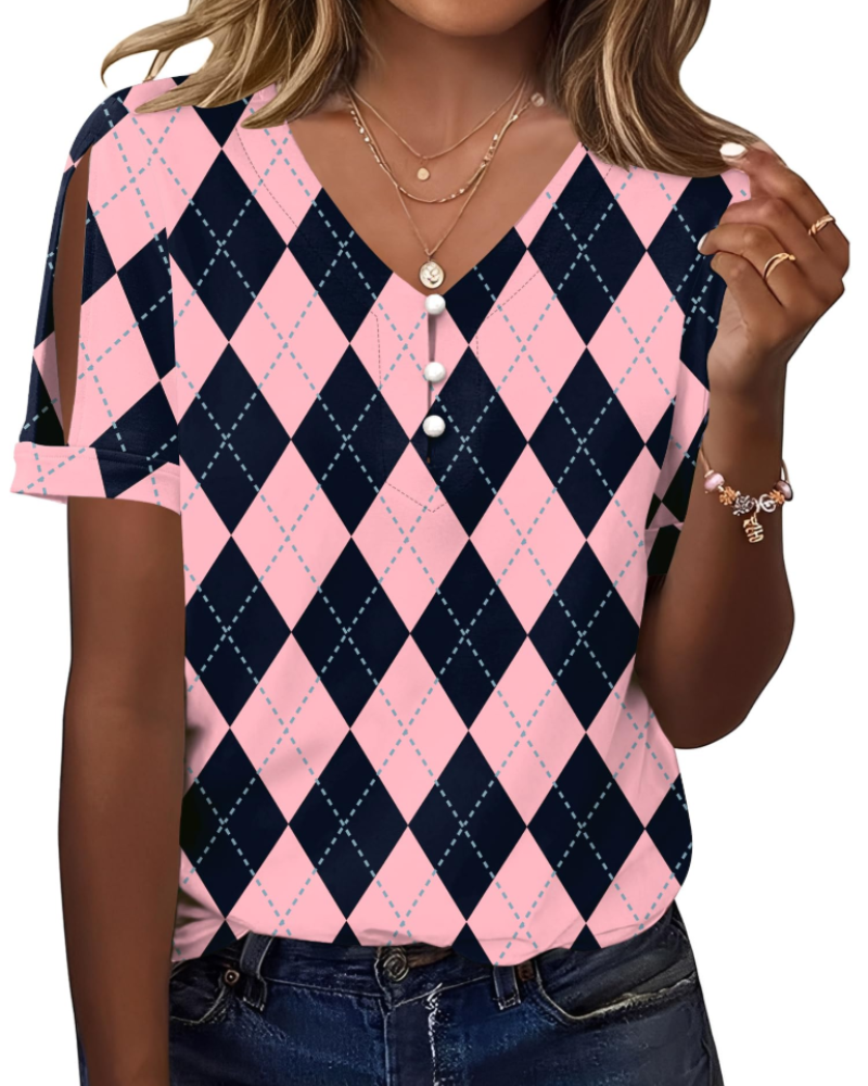 Addison Blusa Donna – Escote en V, Hombros Descubiertos y Top Casual Elegante