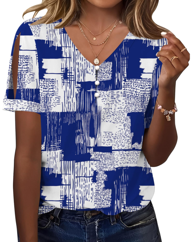 Addison Blusa Donna – Escote en V, Hombros Descubiertos y Top Casual Elegante