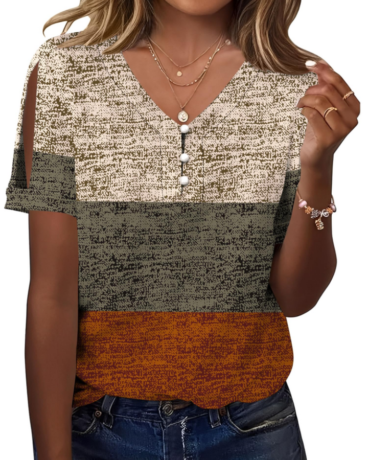 Addison Blusa Donna – Escote en V, Hombros Descubiertos y Top Casual Elegante
