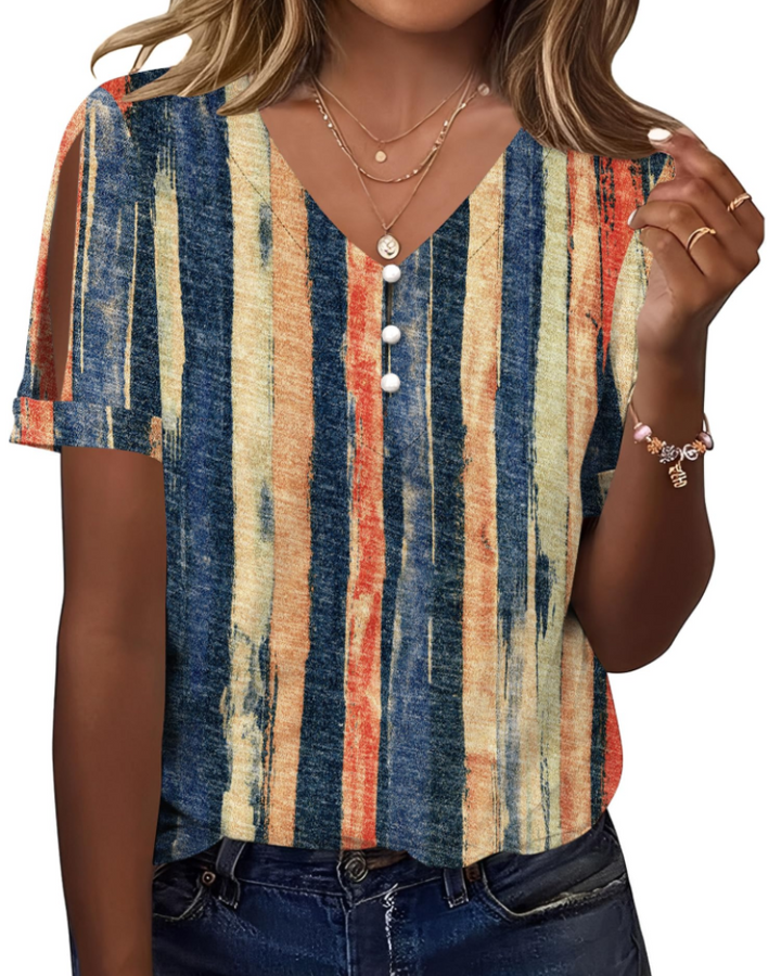 Addison Blusa Donna – Escote en V, Hombros Descubiertos y Top Casual Elegante