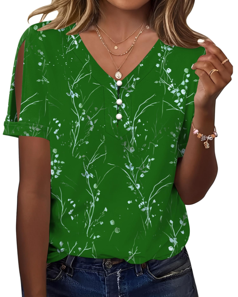 Addison Blusa Donna – Escote en V, Hombros Descubiertos y Top Casual Elegante