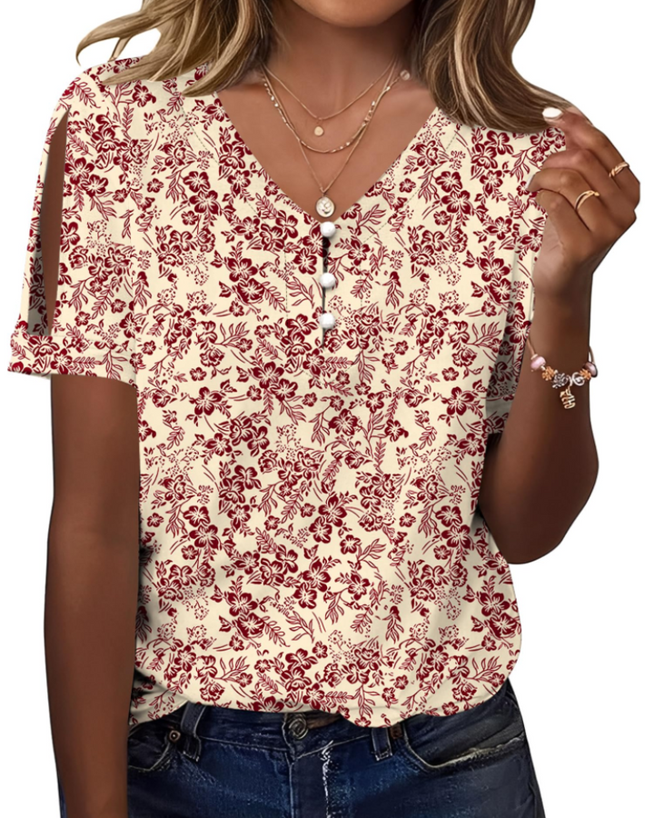 Addison Blusa Donna – Escote en V, Hombros Descubiertos y Top Casual Elegante