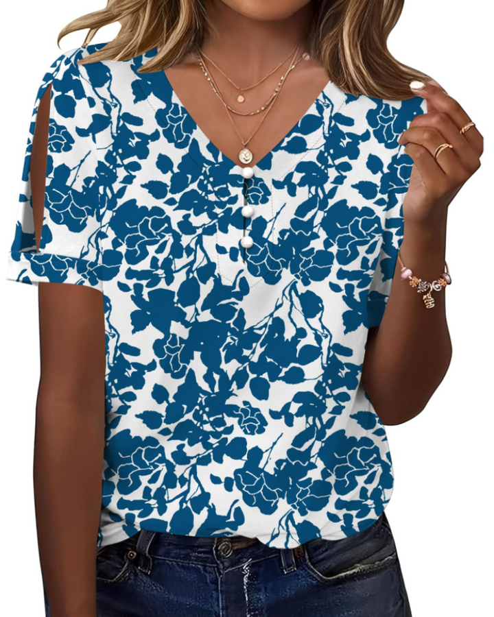 Addison Blusa Donna – Escote en V, Hombros Descubiertos y Top Casual Elegante