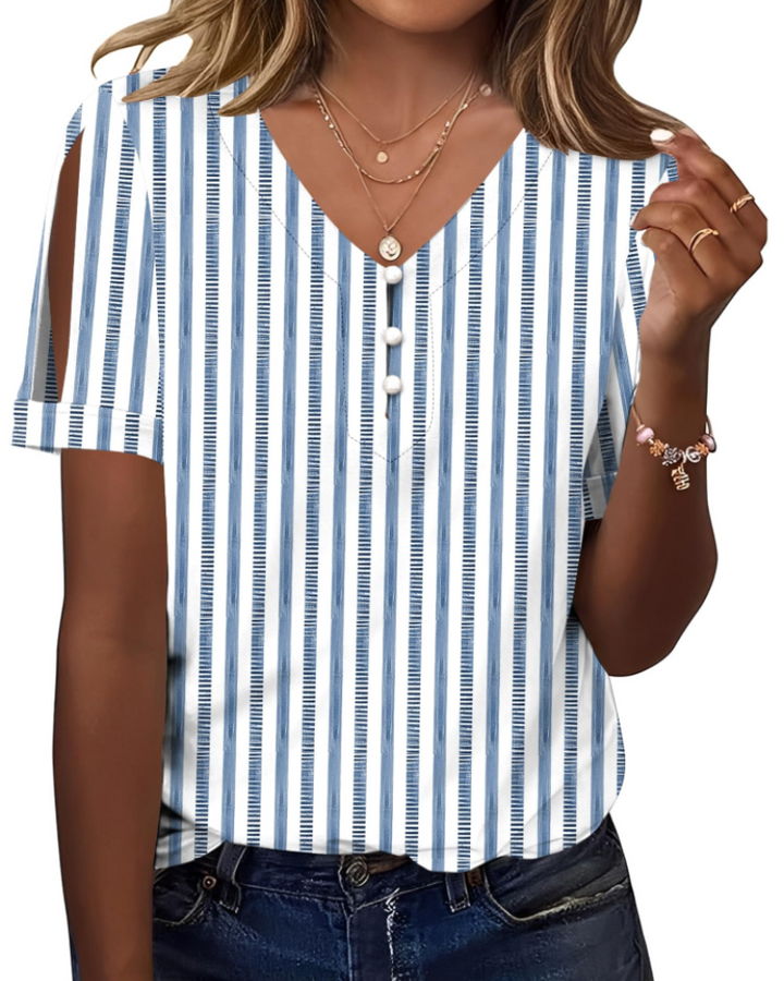 Addison Blusa Donna – Escote en V, Hombros Descubiertos y Top Casual Elegante