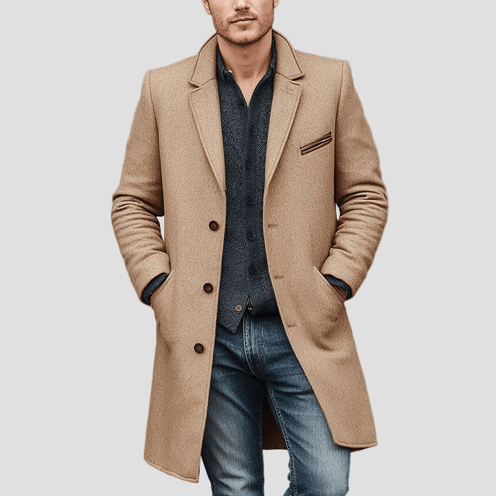 Aiden Cappotto Homme en Laine Mi-Long – Élégance Classique avec Coupe Moderne