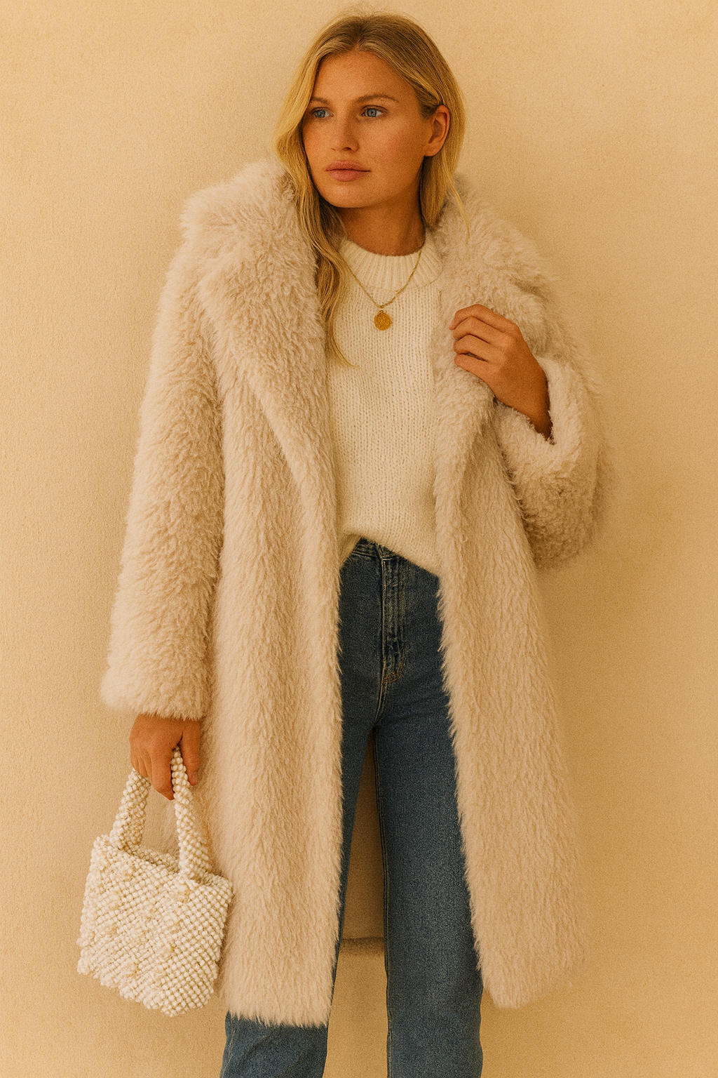 Victoria Cappotto Sztuczne Futro Damski Długi – Miękki Płaszcz Oversize z Eleganckim i Luksusowym Wyglądem