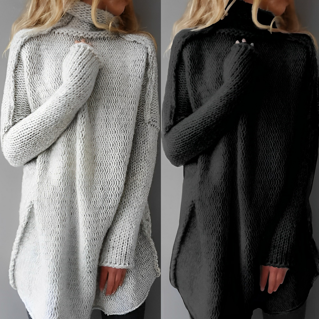 Suéter Largo de Invierno Cuello Alto para Mujer | Casual