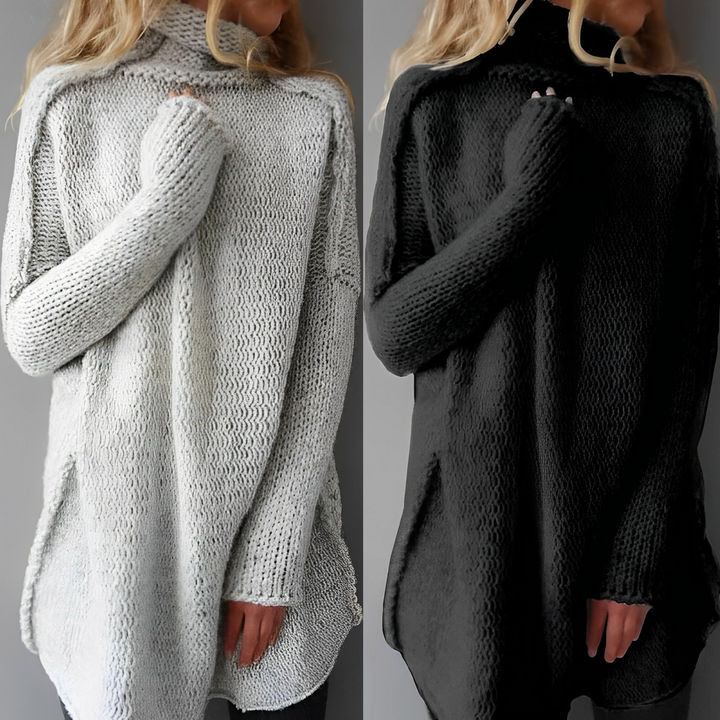 Suéter Largo de Invierno Cuello Alto para Mujer | Casual