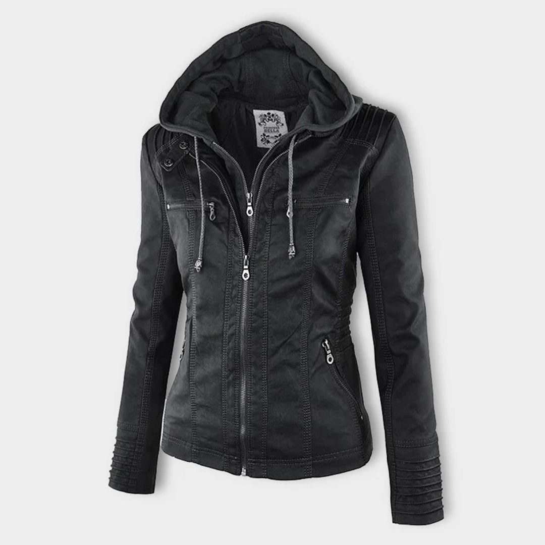 Giacca In Pelle Per Donna | Con Cappuccio