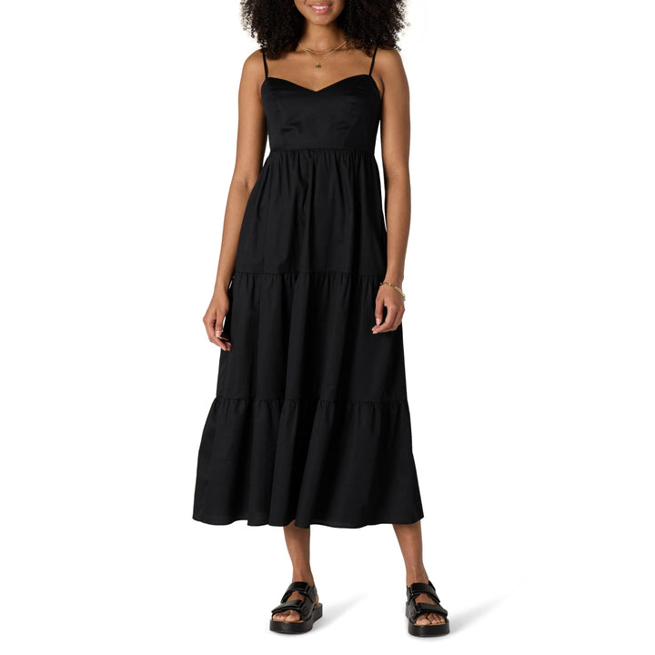Delyth Vestido Maxi para Mujer – Escote en V, Tirantes Ajustables y Corte en A con Volantes