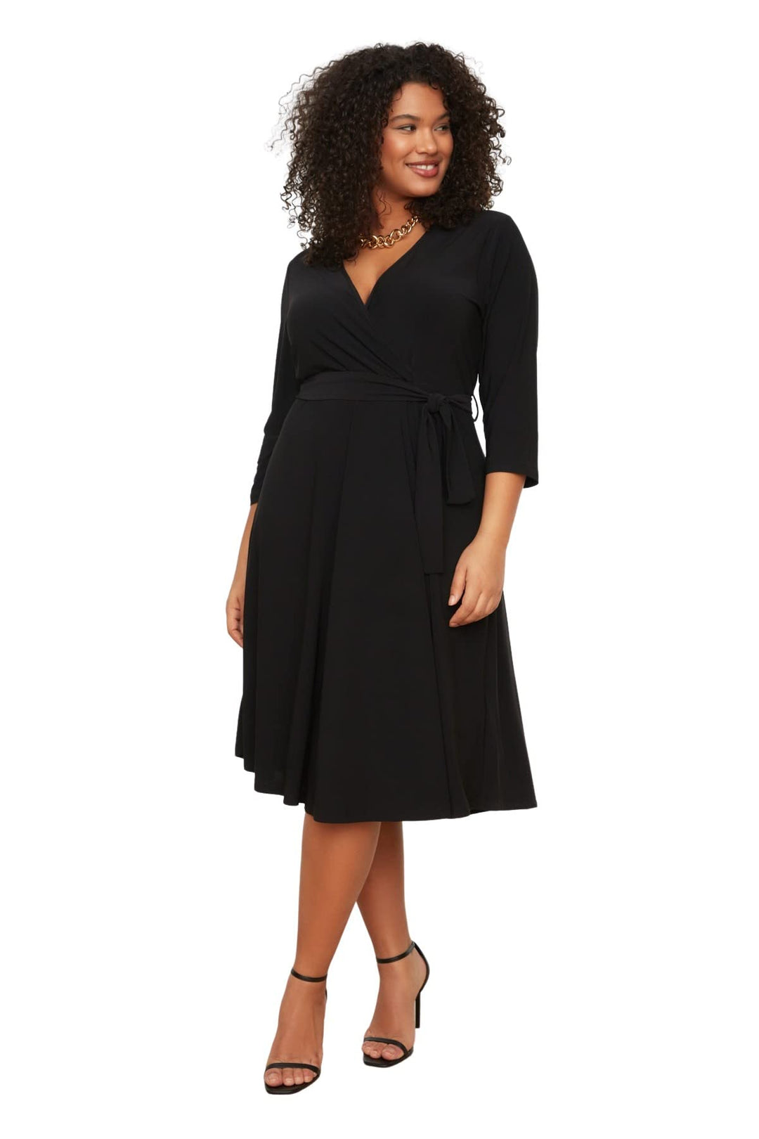 Vestido Midi Curvy Stevie para Mujer – Línea A, Doble Botonadura y Ajuste Slim Elegante