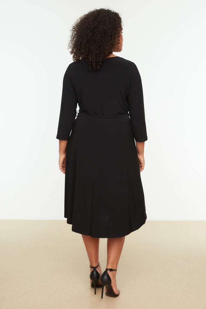 Vestido Midi Curvy Stevie para Mujer – Línea A, Doble Botonadura y Ajuste Slim Elegante