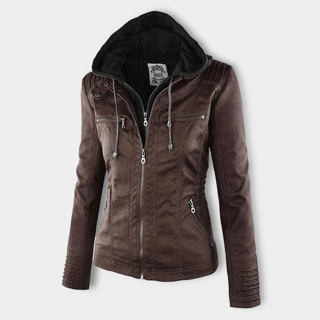 Giacca In Pelle Per Donna | Con Cappuccio