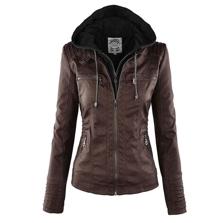 Giacca In Pelle Per Donna | Con Cappuccio