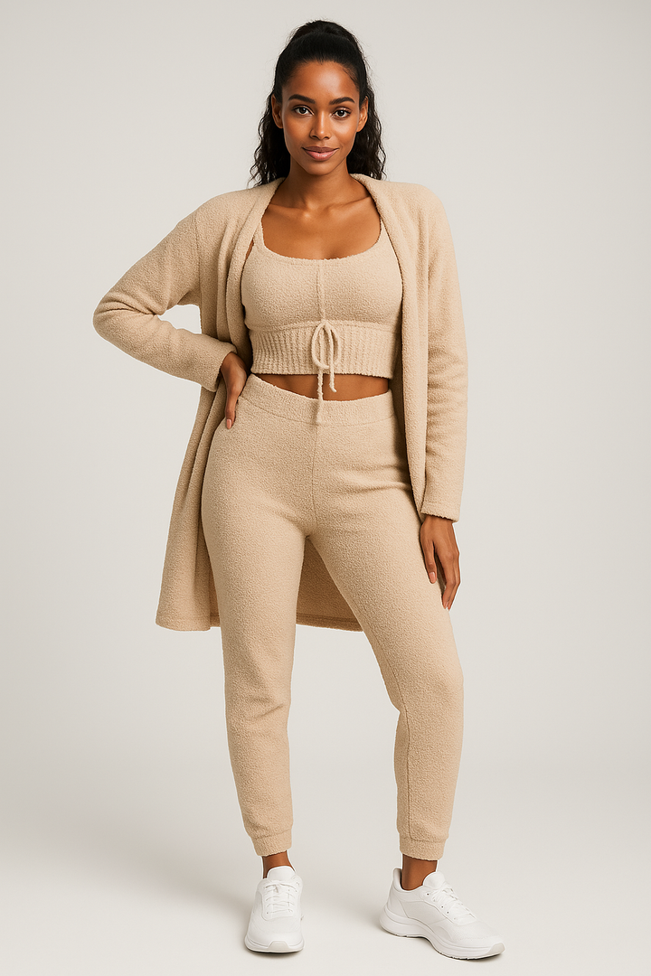 Teddy Set Women's Loungewear 3 Pieces – Comfortable, Modern and Elegant Casual Style