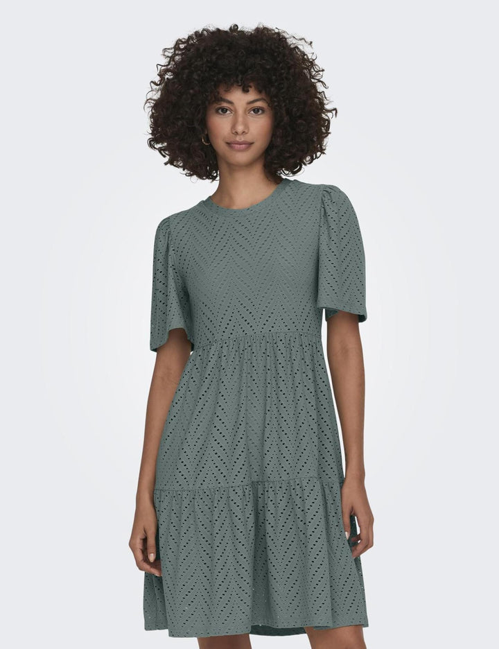 Althea Rochie Mini pentru Femei – Mâneci Scurte, Model Decupat & Croială A-Line de Vară