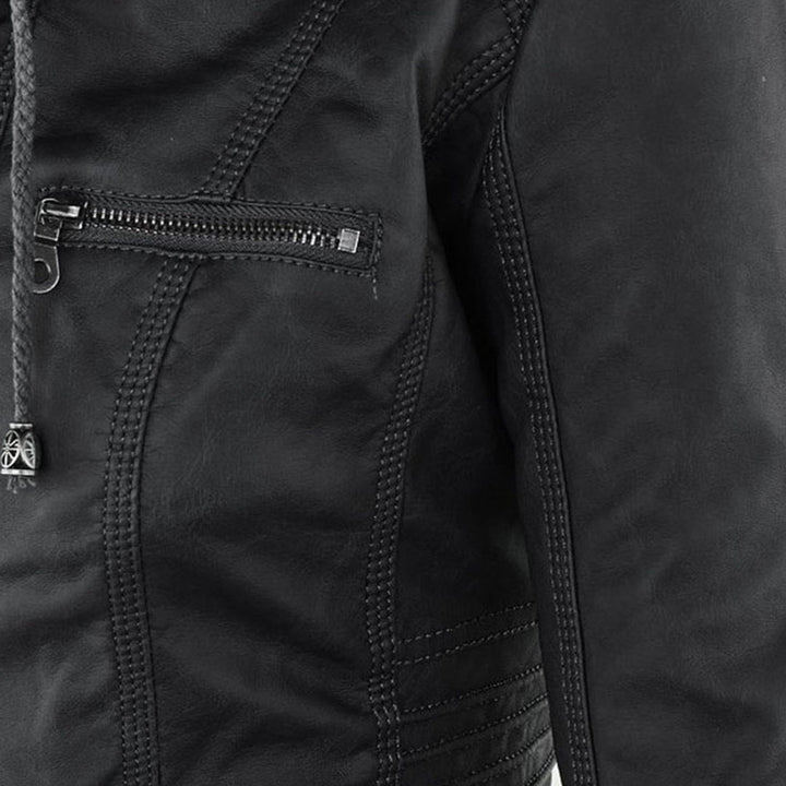 Giacca In Pelle Per Donna | Con Cappuccio