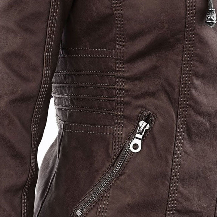 Giacca In Pelle Per Donna | Con Cappuccio