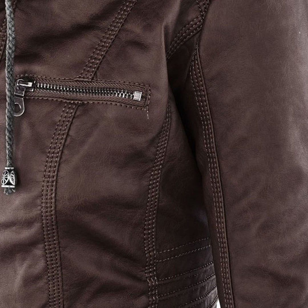 Giacca In Pelle Per Donna | Con Cappuccio