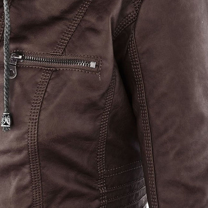 Giacca In Pelle Per Donna | Con Cappuccio