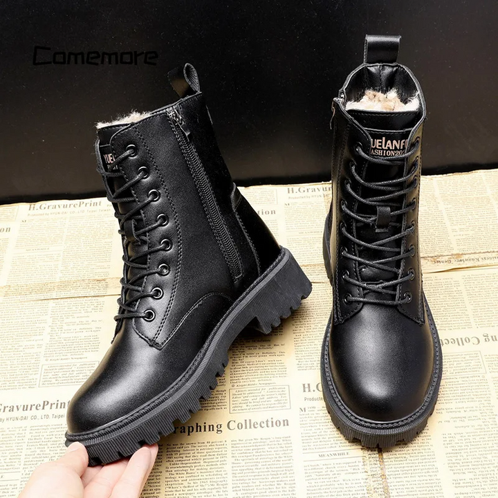 Laura | Damen Winterstiefel aus Leder – Warme Fütterung mit rutschfester Sohle