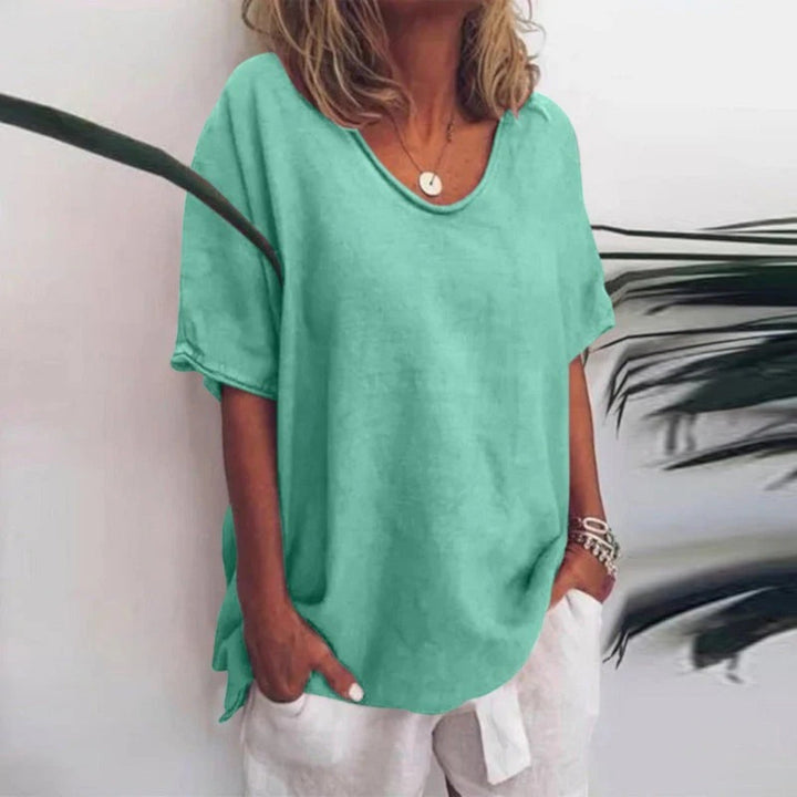 Adèle | Camicetta Oversize Con Scollo A V Da Donna | Manica Corta