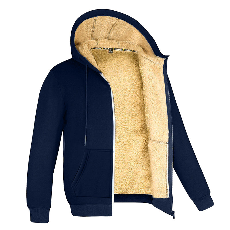 Chaqueta de forro polar para hombre | Con forro de piel sintética
