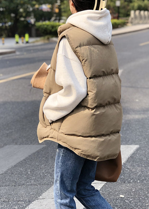 Chaleco Acolchado para Mujer Juliet Beige – Chaleco sin Mangas de Corte Holgado