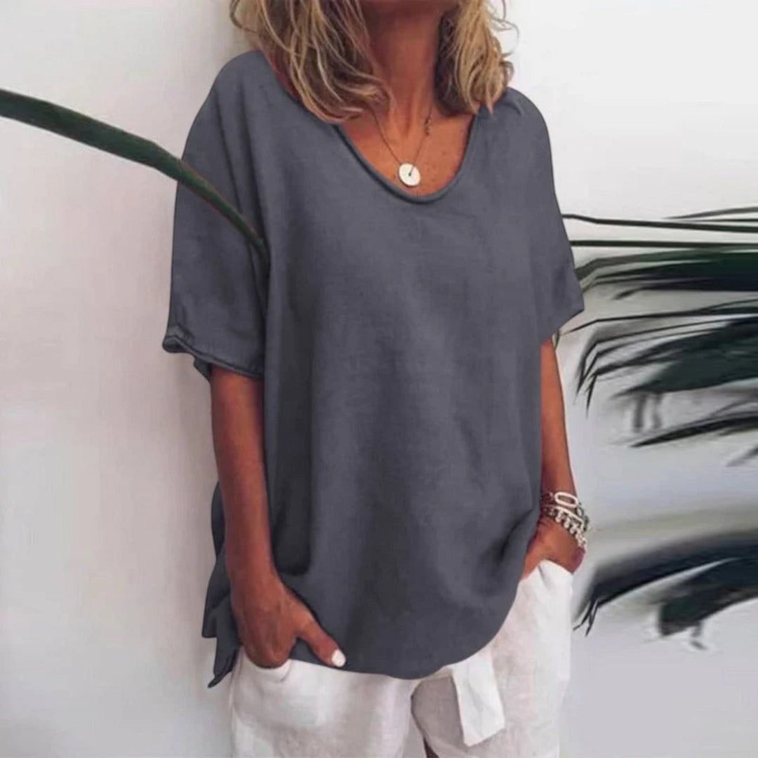 Adèle | Camicetta Oversize Con Scollo A V Da Donna | Manica Corta
