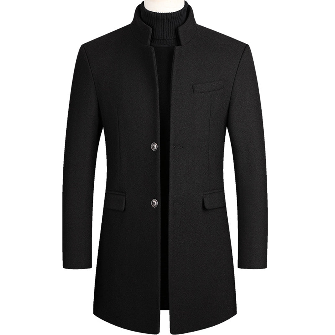 Arthur Cappotto Hombre en Lana Elegante – Capa Ajustada con Cuello Alto y Forro Caliente