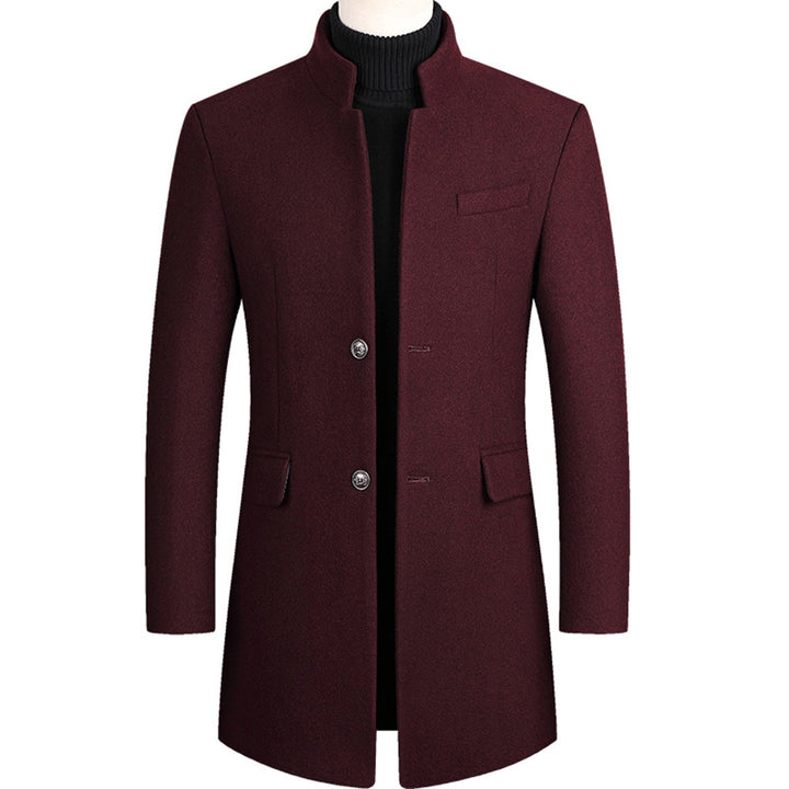 Arthur Cappotto Hombre en Lana Elegante – Capa Ajustada con Cuello Alto y Forro Caliente