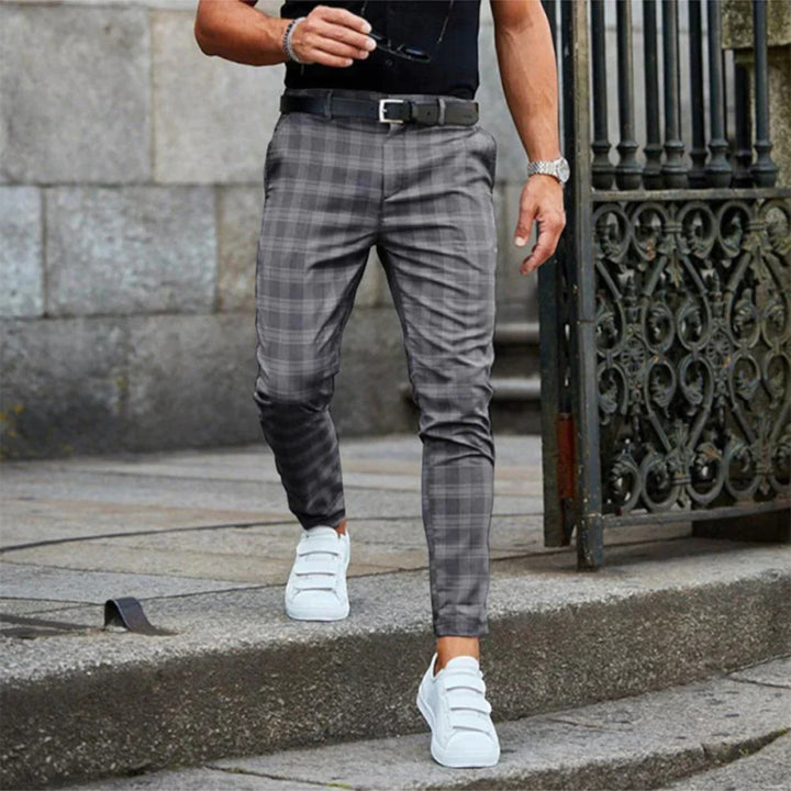 Matthias | Men's Stretch Plaid Pants | Slim Fit