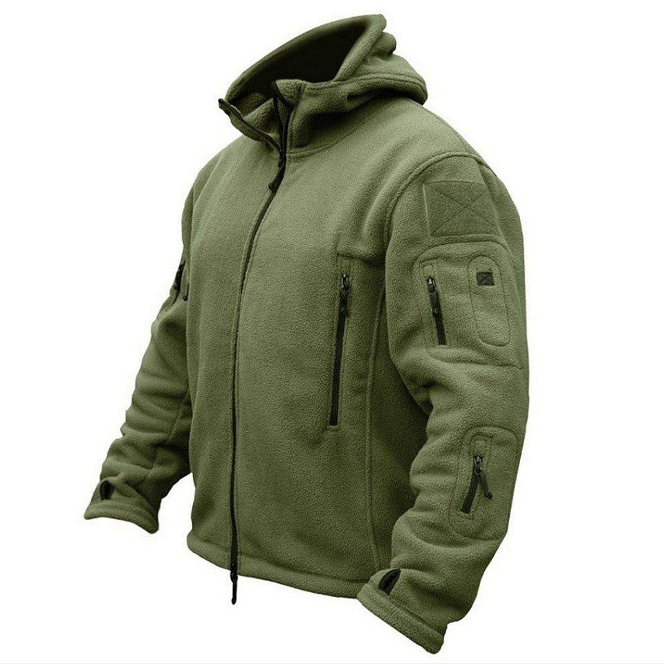 Chaqueta Raw para Hombre en Forro Polar Térmico Estilo Militar – Cortaviento, Capucha y Comodidad para Exterior