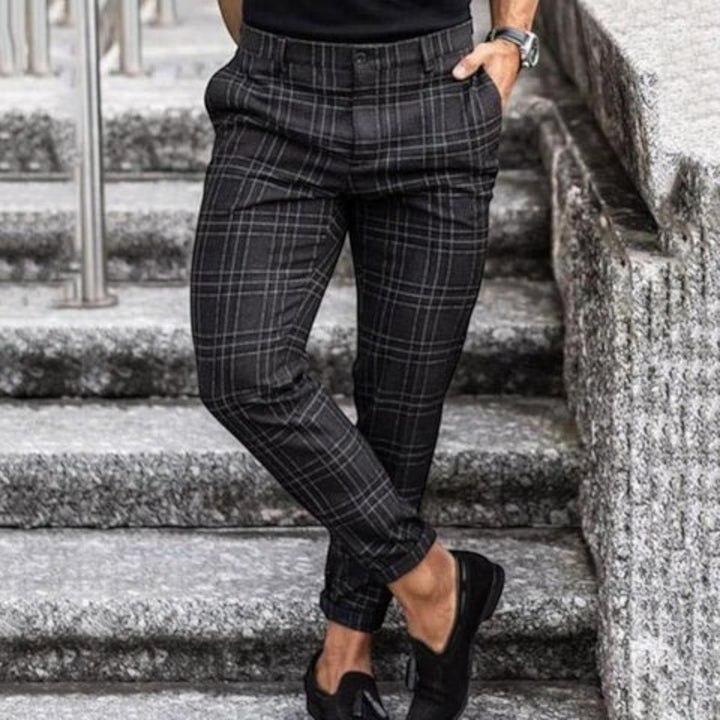 Matthias | Men's Stretch Plaid Pants | Slim Fit