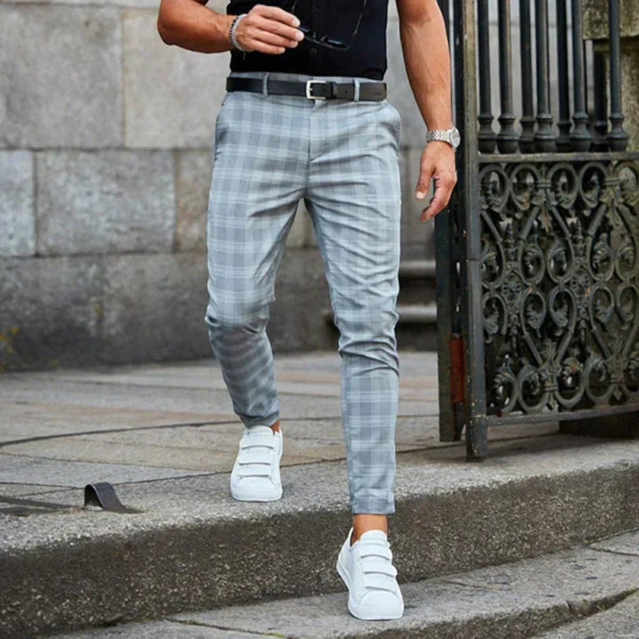 Matthias | Men's Stretch Plaid Pants | Slim Fit