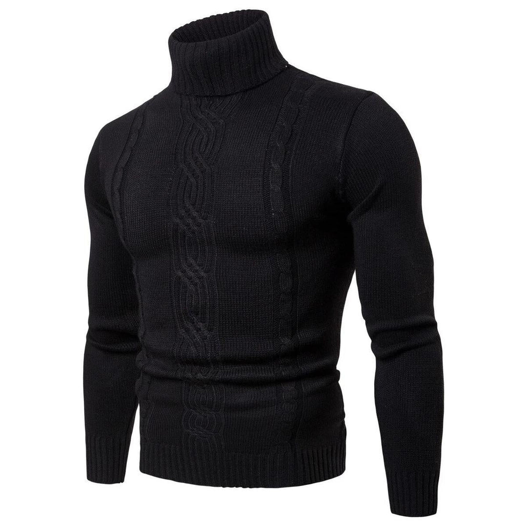 Orson Maglione Herren Rollkragenpullover mit Zopfmuster – Eleganter und warmer hoher Winterkragen