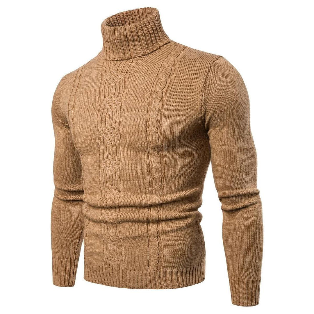 Orson Maglione Herren Rollkragenpullover mit Zopfmuster – Eleganter und warmer hoher Winterkragen