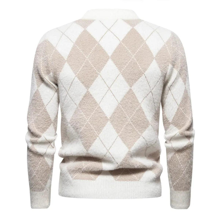 Richard Maglione Hombre Argyle – Suéter Invernal Elegante de Punto con Diseño Clásico