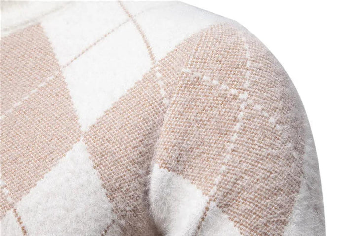 Richard Maglione Hombre Argyle – Suéter Invernal Elegante de Punto con Diseño Clásico