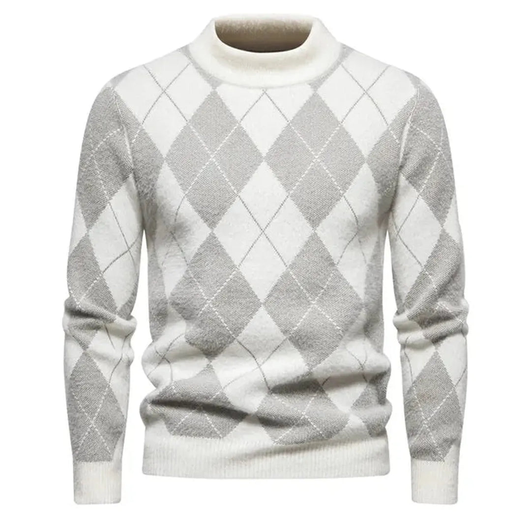 Richard Maglione Hombre Argyle – Suéter Invernal Elegante de Punto con Diseño Clásico