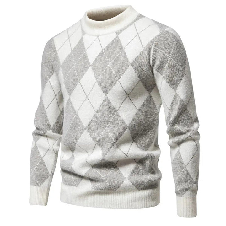 Richard Maglione Hombre Argyle – Suéter Invernal Elegante de Punto con Diseño Clásico