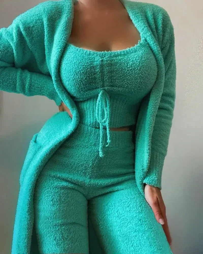 Teddy Set Women's Loungewear 3 Pieces – Comfortable, Modern and Elegant Casual Style