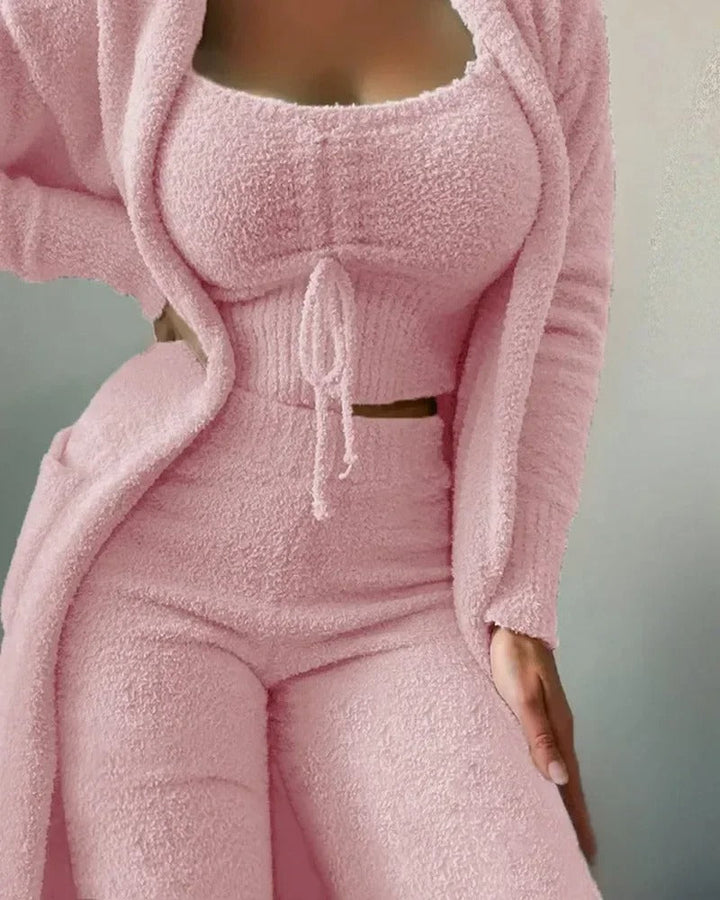 Teddy Set Women's Loungewear 3 Pieces – Comfortable, Modern and Elegant Casual Style