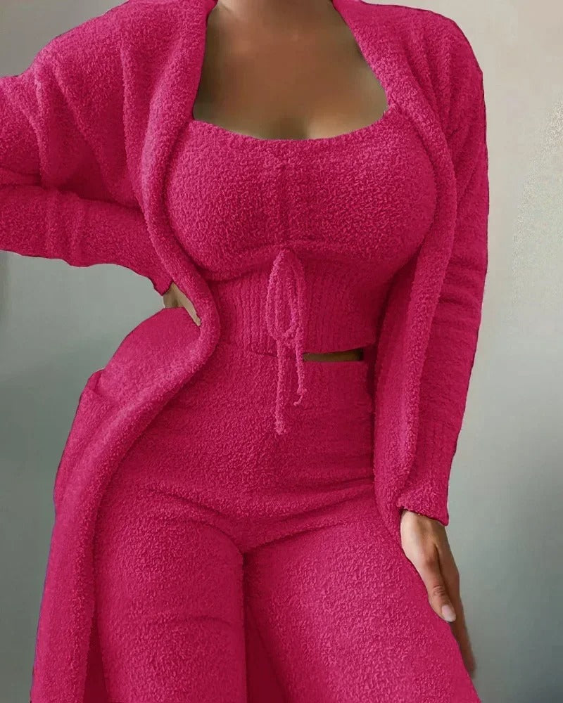 Teddy Set Women's Loungewear 3 Pieces – Comfortable, Modern and Elegant Casual Style