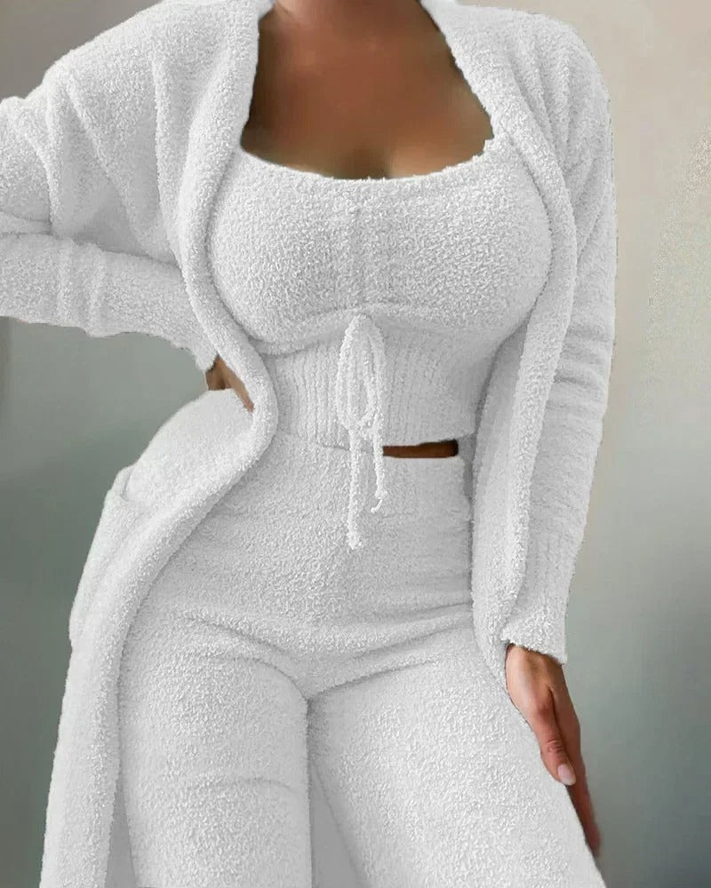 Teddy Set Women's Loungewear 3 Pieces – Comfortable, Modern and Elegant Casual Style