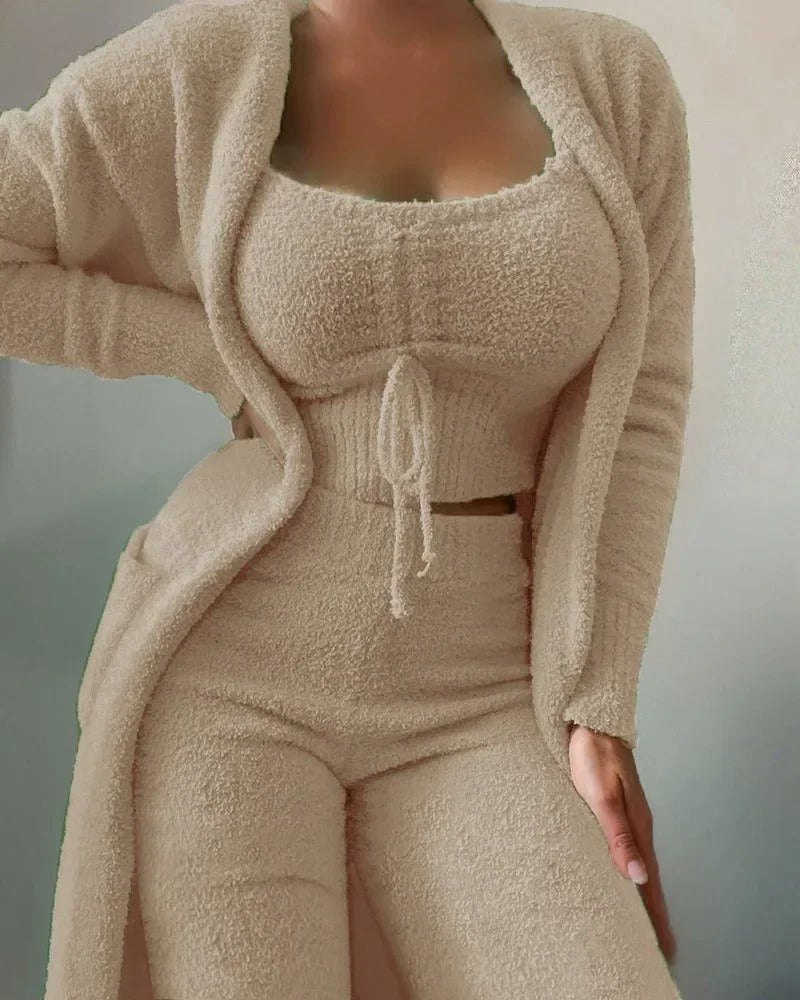 Teddy Set Women's Loungewear 3 Pieces – Comfortable, Modern and Elegant Casual Style