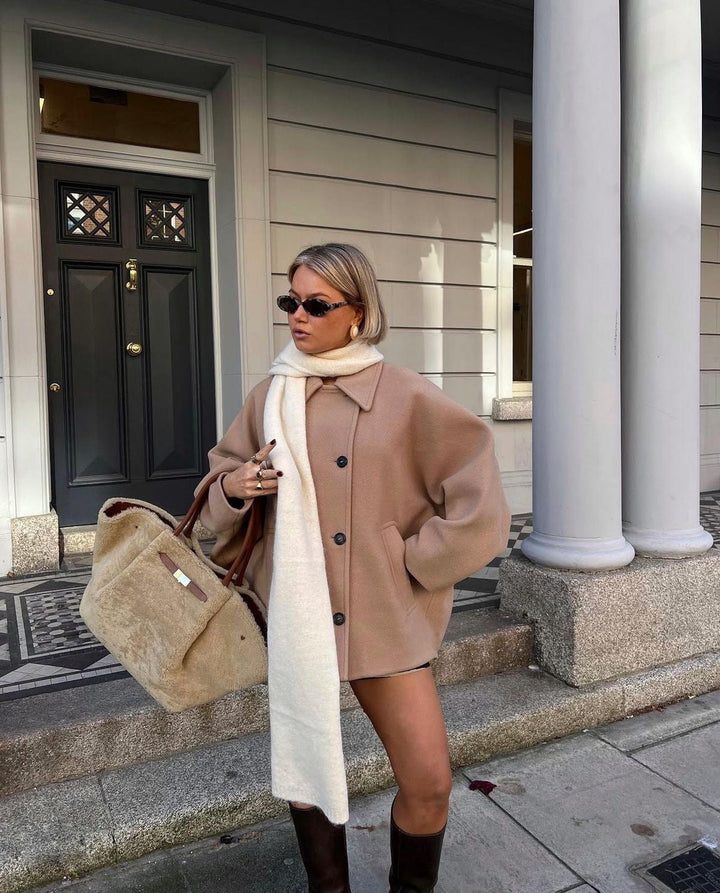 Olivia kåpe oversize dame i ull – varm, elegant og avslappet stil