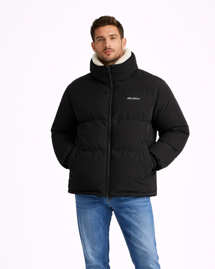 Emanuel Giacca Invernale Homme Isolée – Manteau Chaud avec Fermeture Éclair Frontale & Poches Fonctionnelles